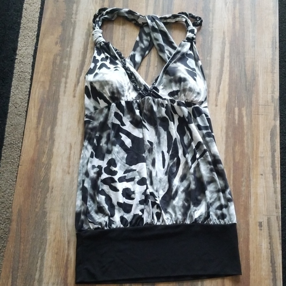 SUPER Cute Criss-Cross Leopard-print Tank